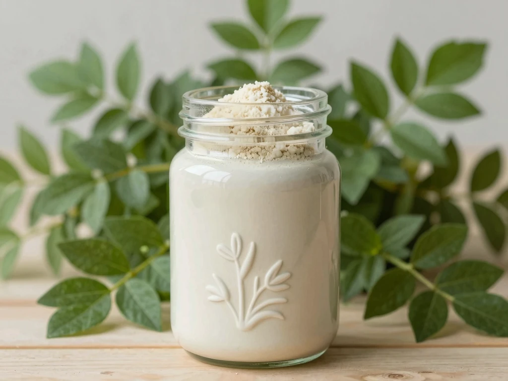 Stylized powder jar visual for Chelvareoiix plant nutrition